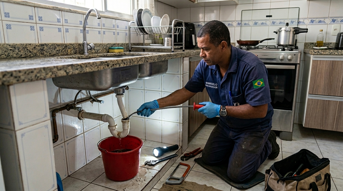 Desentupimento de canos com equipamento em Petrópolis‑RJ
