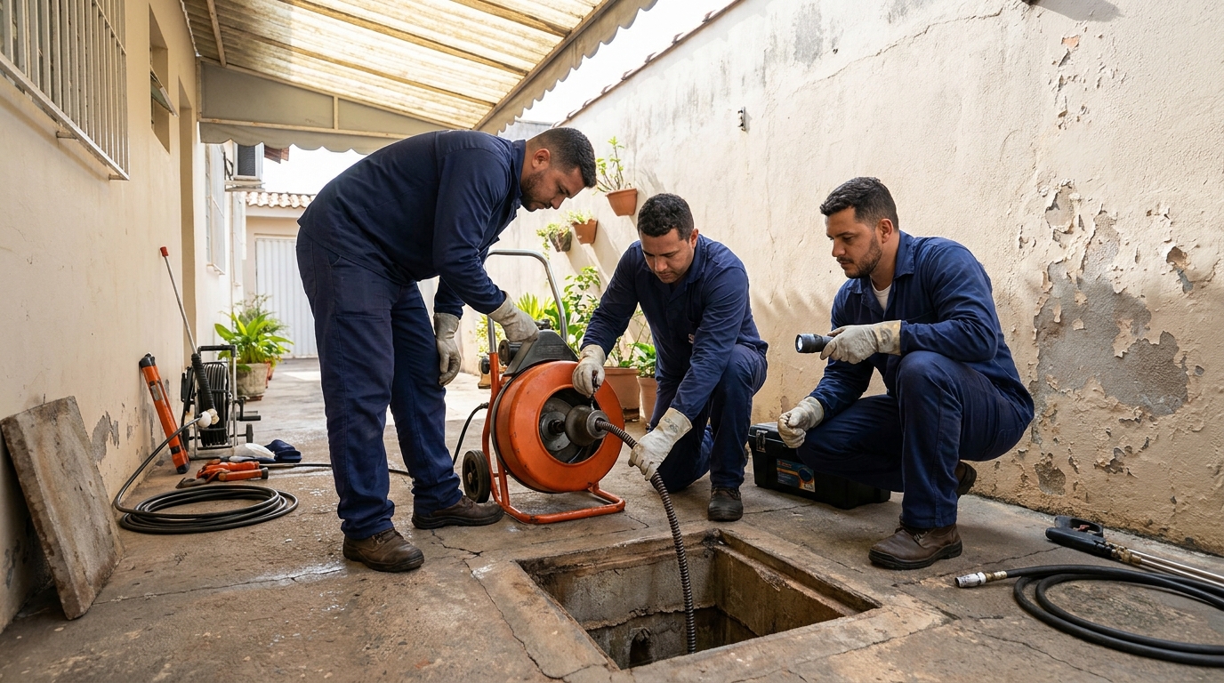 Desentupimento de esgoto com equipamento Perto de Mim