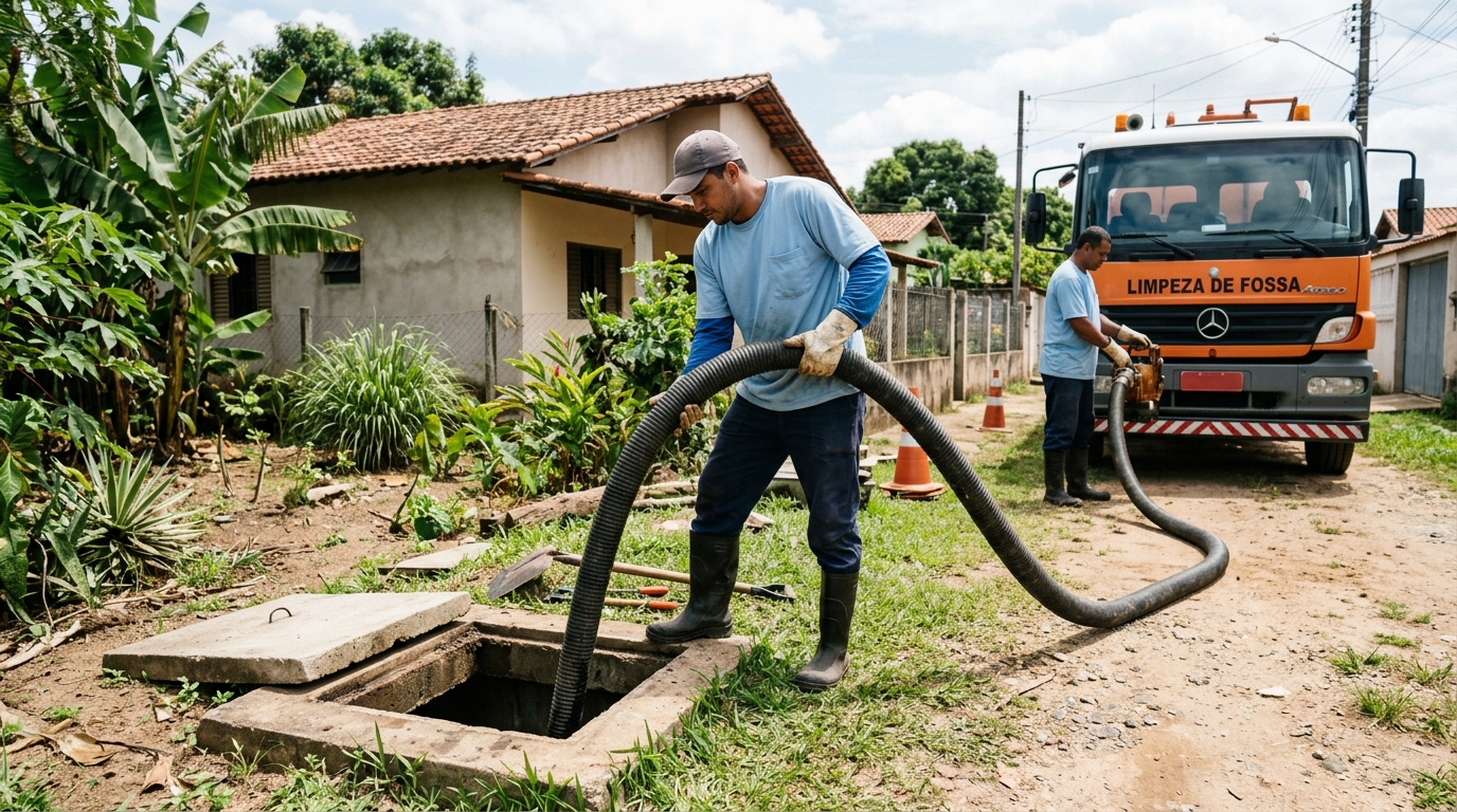 Desentupimento de fossa residencial em Ipatinga‑MG