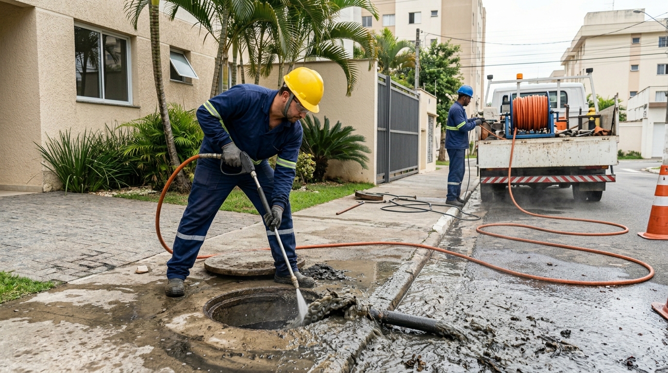 Hidrojateamento com equipamento de alta pressão em Macaé‑RJ